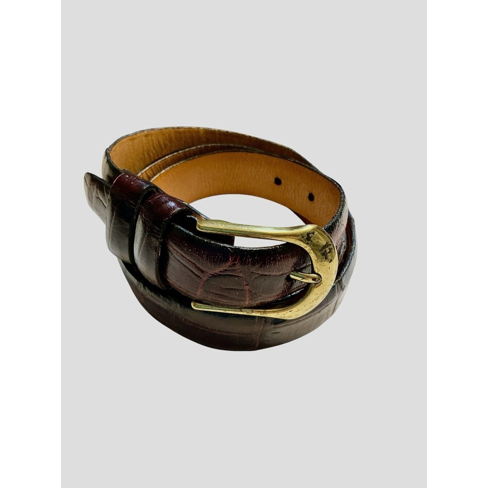 Martin Dingman Alligator Grain Italian Calfskin Hand Made USA Belt 32" 01657